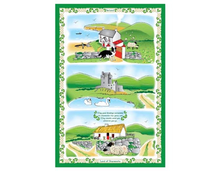 Land of Shamrocks 2 Tea Towels Set