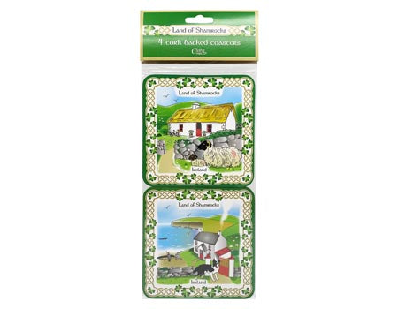 Set of 4 Land of Shamrocks Coasters