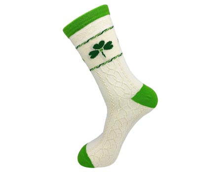 Cream Socks with Shamrocks