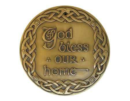 God Bless Our Home Bronze Wall Plaque