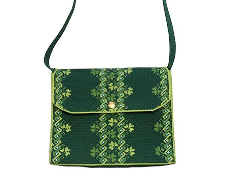 Shamrock Emblem Knit Shoulder Bag