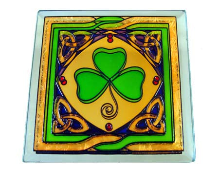Shamrock Coaster - Stained Mirror
