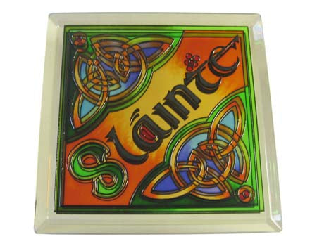 Slainte Coaster - Stained Mirror