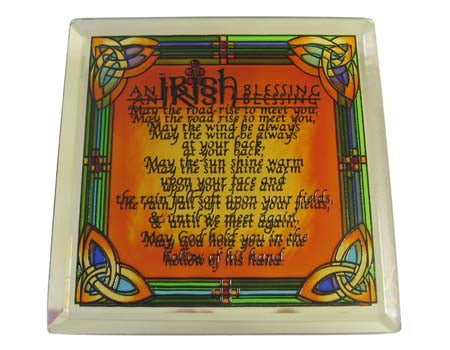 Irish Blessing Coaster - Stained Mirror
