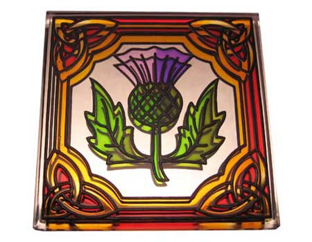 Thistle Fridge Magnet - Stained Mirror