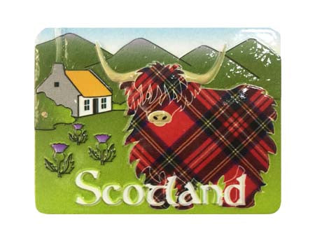 Highland Cow Scene Resin Magnet