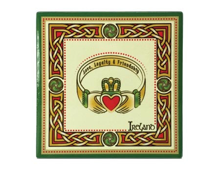 Claddagh Ring Ceramic Coaster