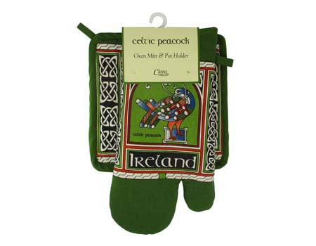 Celtic Peacock Oven Mit & Pot Holder