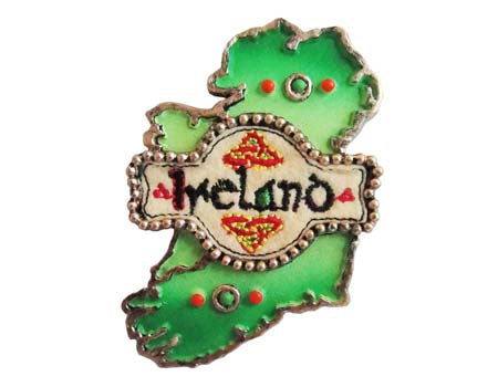 Celtic Threads Map of Ireland Magnet