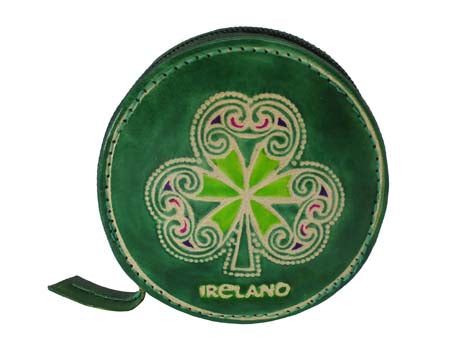 Shamrock Round Leather Purse