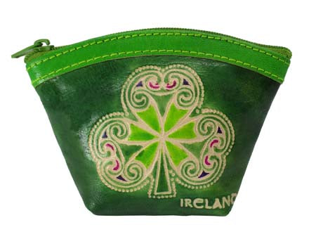 Shamrock Leather Fan Purse