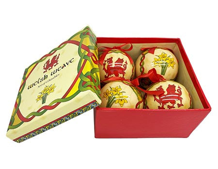 Boxed Set of 4 Welsh Weave Baubles