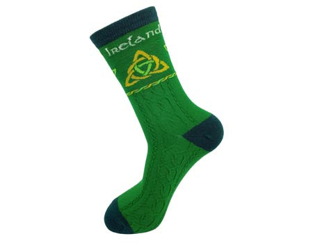 Green Socks with Trinity Knots