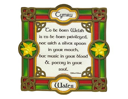 Celtic Spirit 'To Be Welsh' Wall Plaque