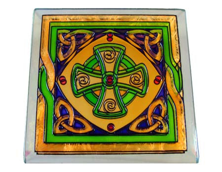 Celtic Cross Coaster - Stained Mirror