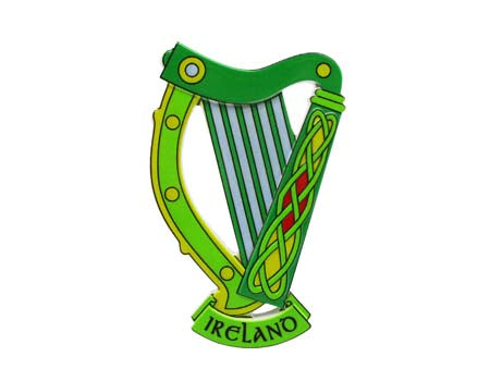 Irish Harp Fridge Magnet Resin