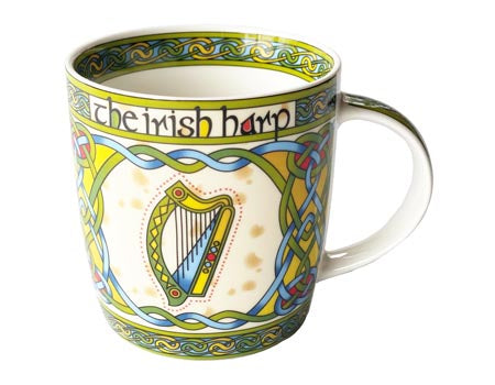 Irish Harp China Mug Irish gift from Galway Ireland.